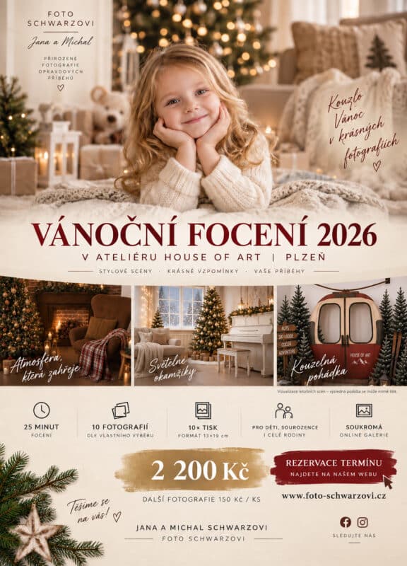 Vánoční focení 2026 v Plzni – Foto Schwarzovi